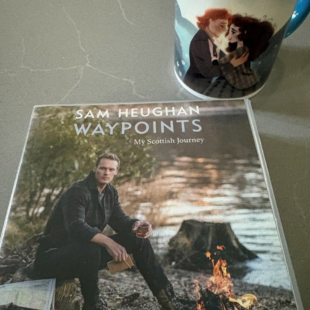 Sam Heughan WAYPOINTS Audiobook CD (UEC) + Outlander Mug (New)